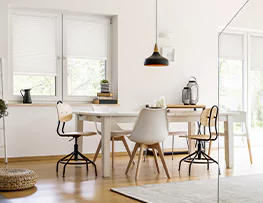 Pleated Blind and Wooden Venetian Blinds
